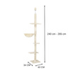 Słupek do drapania dla kota sufitowy sizal drapak 240 - 265 cm kremowy