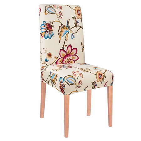 Pokrowiec na krzesło elastyczny kremowe kwiaty