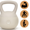 Kettlebell miękki 10 kg ciężar do ćwiczeń, kula treningowa, fitness, beżowy