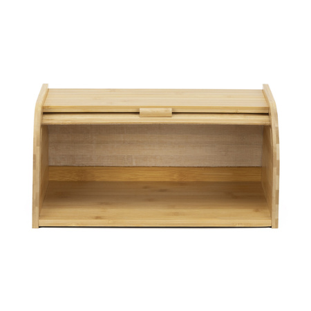 Chlebak bambusowy 38x28x18 cm z roletą duży zamykany pojemnik na pieczywo