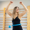 Hula hop cardio, fitness składane z obciążeniem i wypustkami masującymi, niebieskie