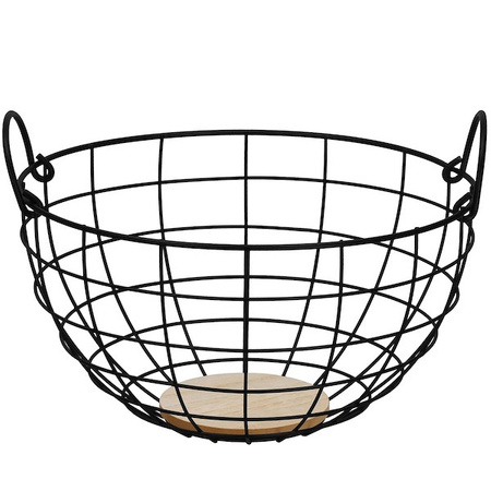 Miska na owoce, koszyk metalowy 28x15 cm stalowa patera czarna