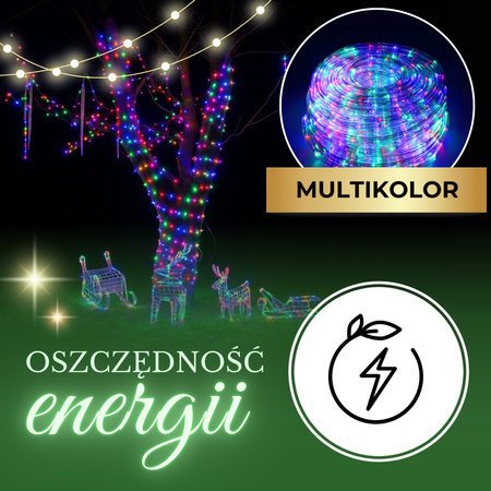 Wąż świetlny 20m multikolor 480 Led z programatorem IP44
