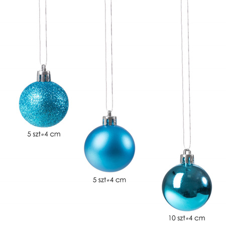 Bombki choinkowe na choinkę 4 cm zestaw 20 szt.