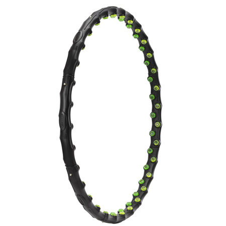 Hula hop z wypustkami masującymi, składane 88 cm obręcz do ćwiczeń cardio, czarno-zielone