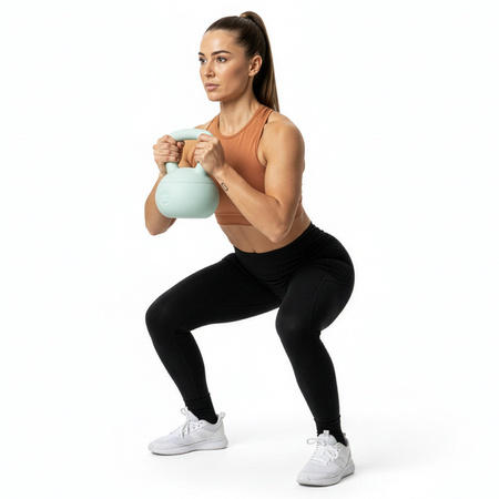 Kettlebell miękki 6 kg ciężar do ćwiczeń, kula treningowa, fitness, turkusowy