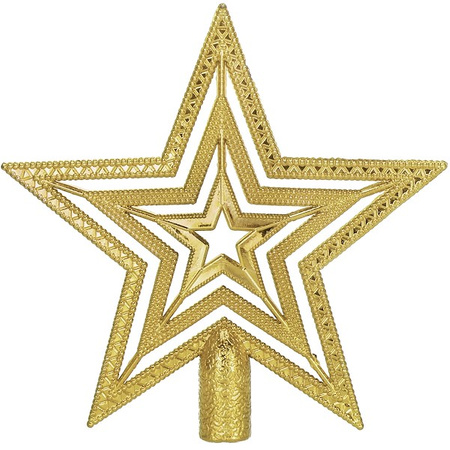 Czubek na choinkę 15cm szpic, gwiazda ażurowa złota