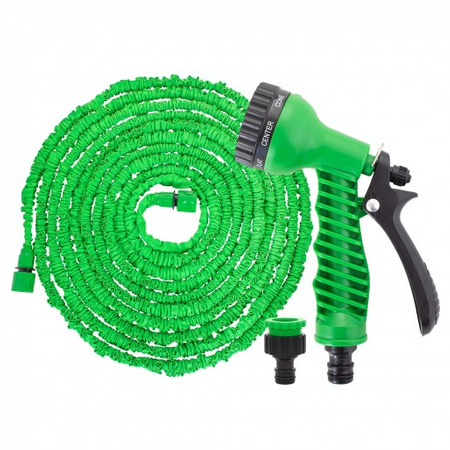 Wąż ogrodowy rozciągliwy szlauch lateksowy 10m - 30m z pistoletem zielonym