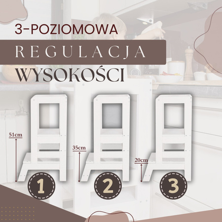 Kitchen helper, pomocnik kuchenny, podest dla dzieci 90 cm biały