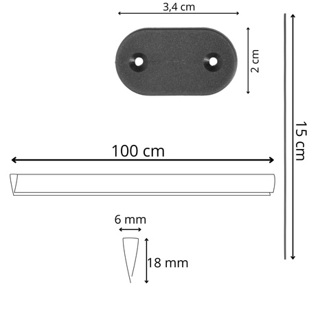 Osłona balkonowa 500x160 cm PVC maskująca na taras, z mocowaniem i profilem ciemnoszara
