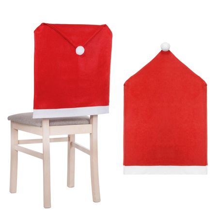 Pokrowce na krzesła 6 szt. świąteczne czapka Mikołaja czerwona