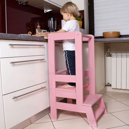 Kitchen helper, pomocnik kuchenny, podest dla dzieci 90 cm różowy
