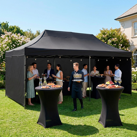 Pawilon handlowy 3x6 m namiot handlowy ekspresowy na imprezy, targ, catering, czarny