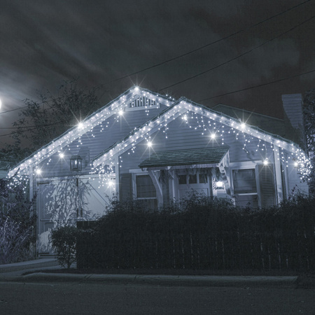 Kurtyna świetlna 500 led biały zimny, flash girlanda, lampki wewnętrzno-zewnętrzne sople