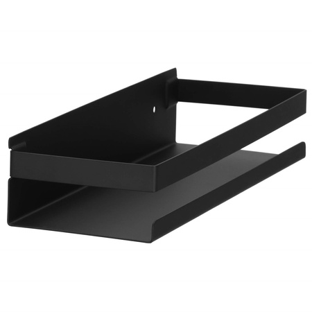 Półka łazienkowa wisząca pod prysznic 30x10 cm stal nierdzewna loft czarna