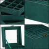 Szkatułka na biżuterię 12x12x12 cm zielony kuferek z przegródkami i lusterkiem welurowy