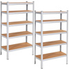 Regały metalowe magazynowe 2 szt. 180x90x30cm 875kg 5 półek do garażu, piwnicy
