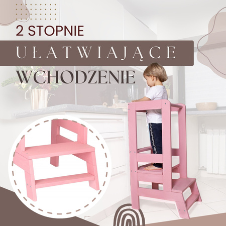 Kitchen helper, pomocnik kuchenny, podest dla dzieci 90 cm różowy