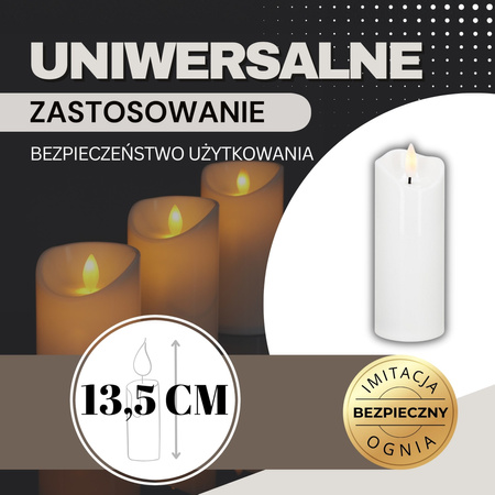 Świece LED 10 szt. elektryczne 13,5 cm świeczki na baterie, wkłady do znicza ruchomy płomień