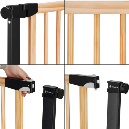 Barierka na schody 75-82 cm ochronna bramka rozporowa, zabezpieczająca brązowo-czarna
