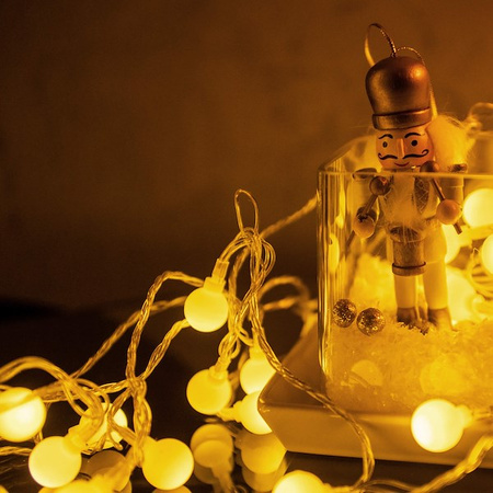 Lampki choinkowe 50 Led biały ciepły 7,5 m programator 8 trybów