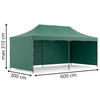 Pawilon handlowy 3x6 m namiot handlowy ekspresowy na imprezy, targ, catering, zielony