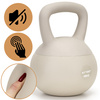 Kettlebell miękki 10 kg ciężar do ćwiczeń, kula treningowa, fitness, beżowy