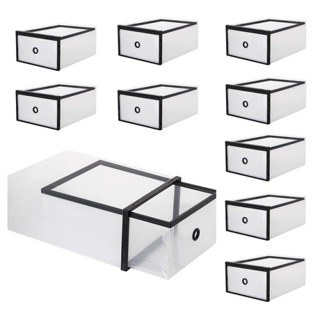 Organizer na buty z otwieraną szufladą 35x23x12 cm pudełko na buty przezroczyste