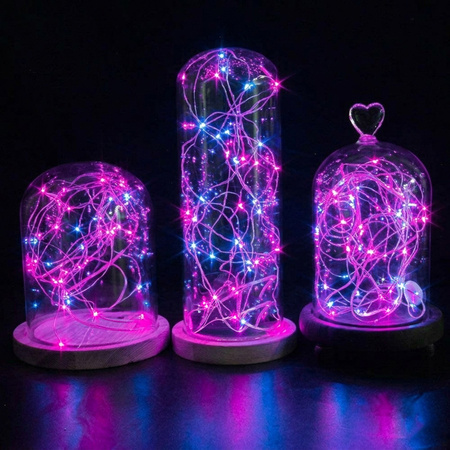 Lampki choinkowe 100 LED różowy+niebieski