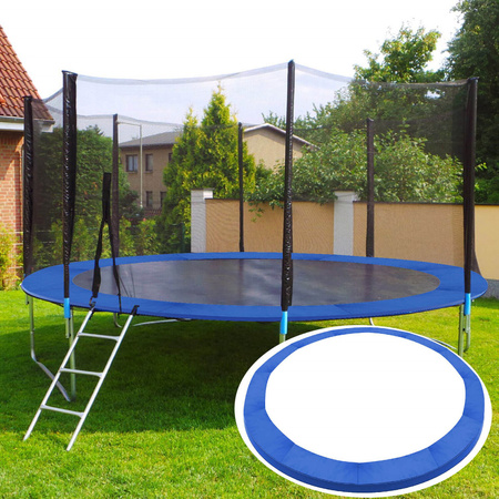 Siatka do trampoliny zewnętrzna z osłoną na sprężyny 427 cm 14 FT 8 słupków niebieska