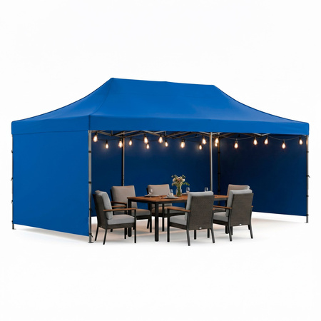 Pawilon handlowy 3x6 m namiot handlowy ekspresowy na imprezy, targ, catering, niebieski