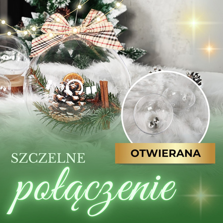 Bombki akrylowe 6cm kula plastikowa decoupage zestaw 4 szt.