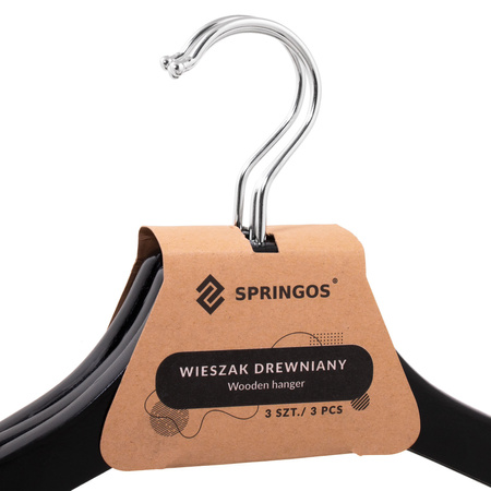 Wieszaki na ubrania drewniane zestaw 30 szt. czarne