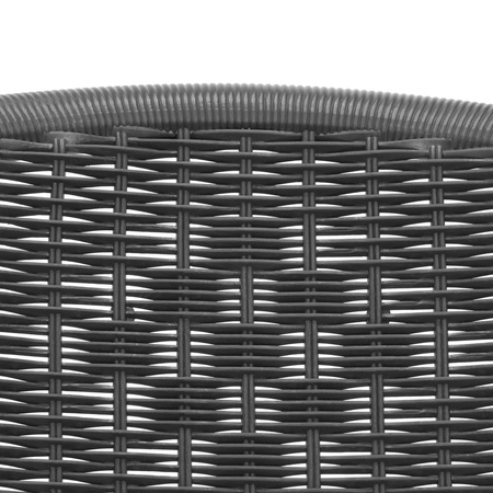 Krzesło ogrodowe metalowe, plecione krzesło na balkon szare wys. 73 cm