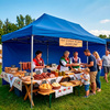 Pawilon handlowy 3x6 m namiot handlowy ekspresowy na imprezy, targ, catering, niebieski