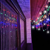 Kurtyna świetlna 500 led multikolor, flash biały zimny girlanda, lampki wewnętrzno-zewnętrzne sople