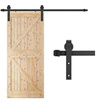 System drzwi przesuwnych 183 cm barn door z ozdobnymi okuciami, prowadnica do 100 kg czarny