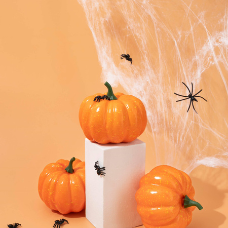 Ozdoba na Halloween pajęczyna z 2 pająkami dekoracja sieć pajęcza 3,5 m