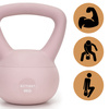 Kettlebell miękki 4 kg ciężar do ćwiczeń, kula treningowa, fitness, jasnoróżowy