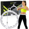 Hula hop fitness składane z obciążeniem, licznikiem i wypustkami masującymi, biało-szare
