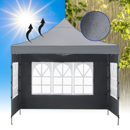 Pawilon handlowy 3x3 m namiot handlowy ekspresowy na imprezy, targ, catering, ciemnoszary