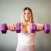 Hantle 2x2kg hexagonalne do ćwiczeń fitness ciężarki zestaw 2 szt. fioletowe