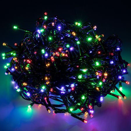 Lampki choinkowe 25,5 m multikolor 300 led oświetlenie świąteczne IP44