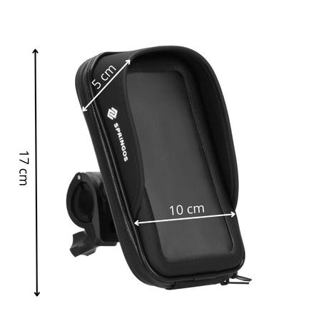 Sakwa rowerowa, etui wodoodporne z uchwytem na telefon, organizer rowerowy, czarny
