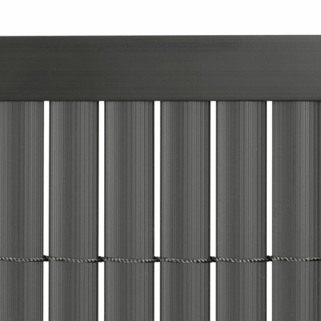 Osłona balkonowa 500x160 cm PVC maskująca na taras, z mocowaniem i profilem ciemnoszara