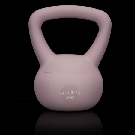 Kettlebell miękki 4 kg ciężar do ćwiczeń, kula treningowa, fitness, jasnoróżowy