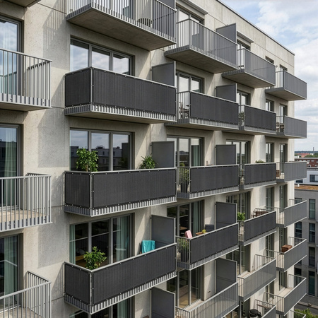 Osłona balkonowa, maskująca 0,9x5m mata na balkon zacieniająca 95% antracytowa