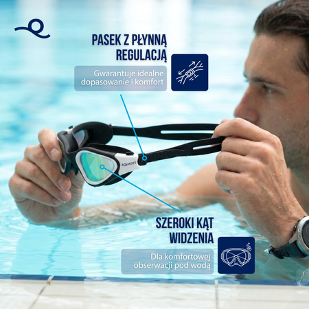 Okularki pływackie Anti-fog okulary do pływania na basen zestaw z zatyczkami