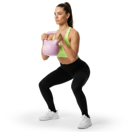 Kettlebell do ćwiczeń 10 kg hantla, odważnik treningowy ABS kula różowa