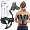 Komplet do snorkelingu płetwy 42-47 regulowane, maska do nurkowania AntiFog i rurka DryTop
